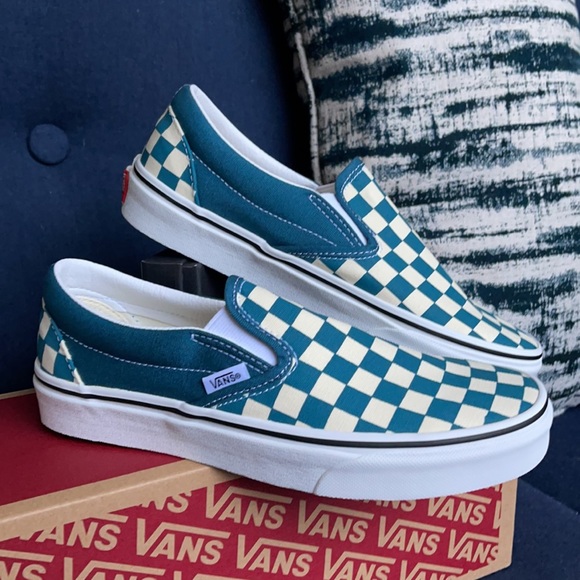 Vans Classic Slip-On Checkerboard Blue Coral/True White WMNS - Picture 6 of 16